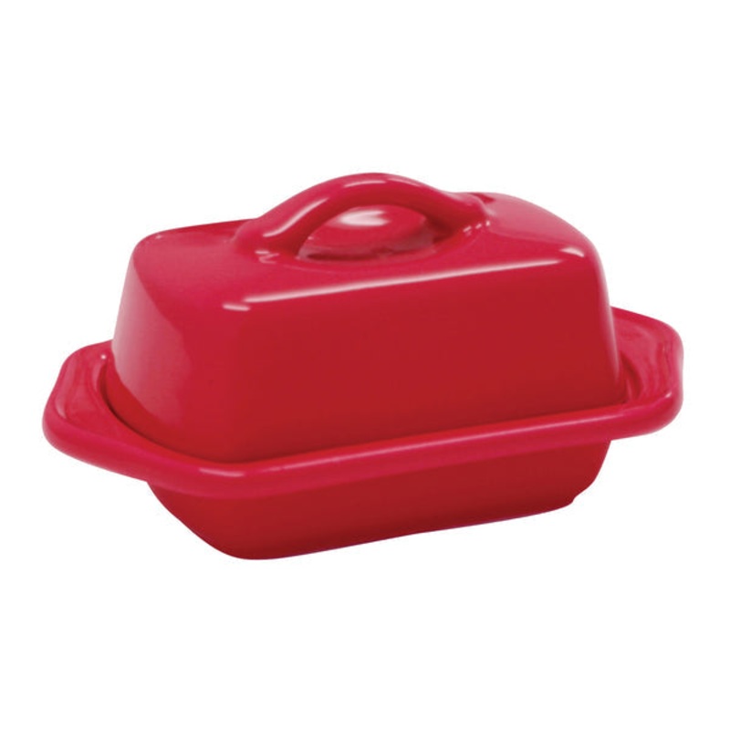 Red Mini Butter Dish 5 Inch X 3.25 Inch