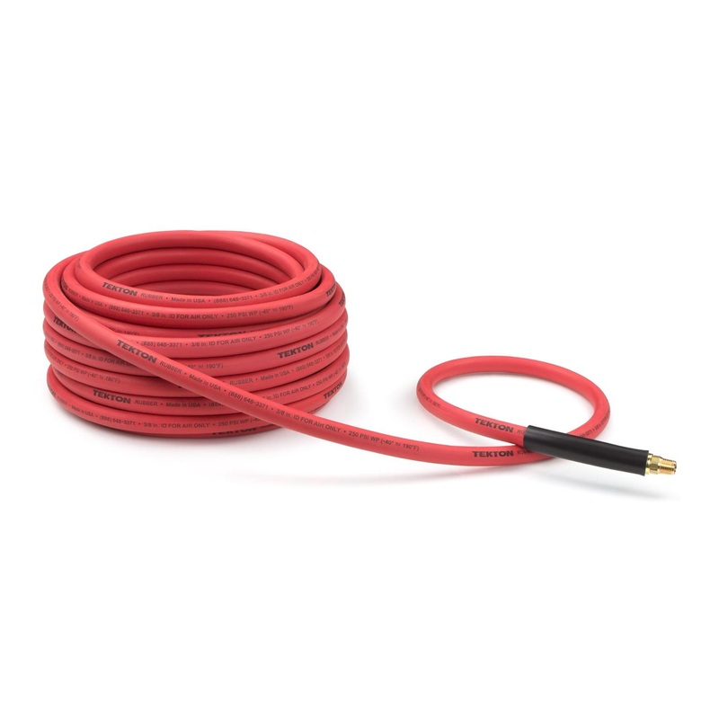 3/8 Inch I.D. x 50 Foot Rubber Air Hose (250 PSI)